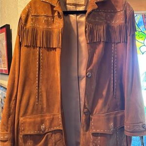 Brown Leather Fringe Jacket
